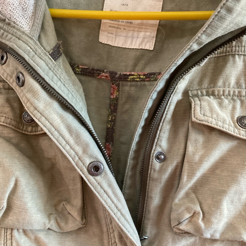 Free People Green and Tan/Gray Utility Jacket - Picture 3 of 5